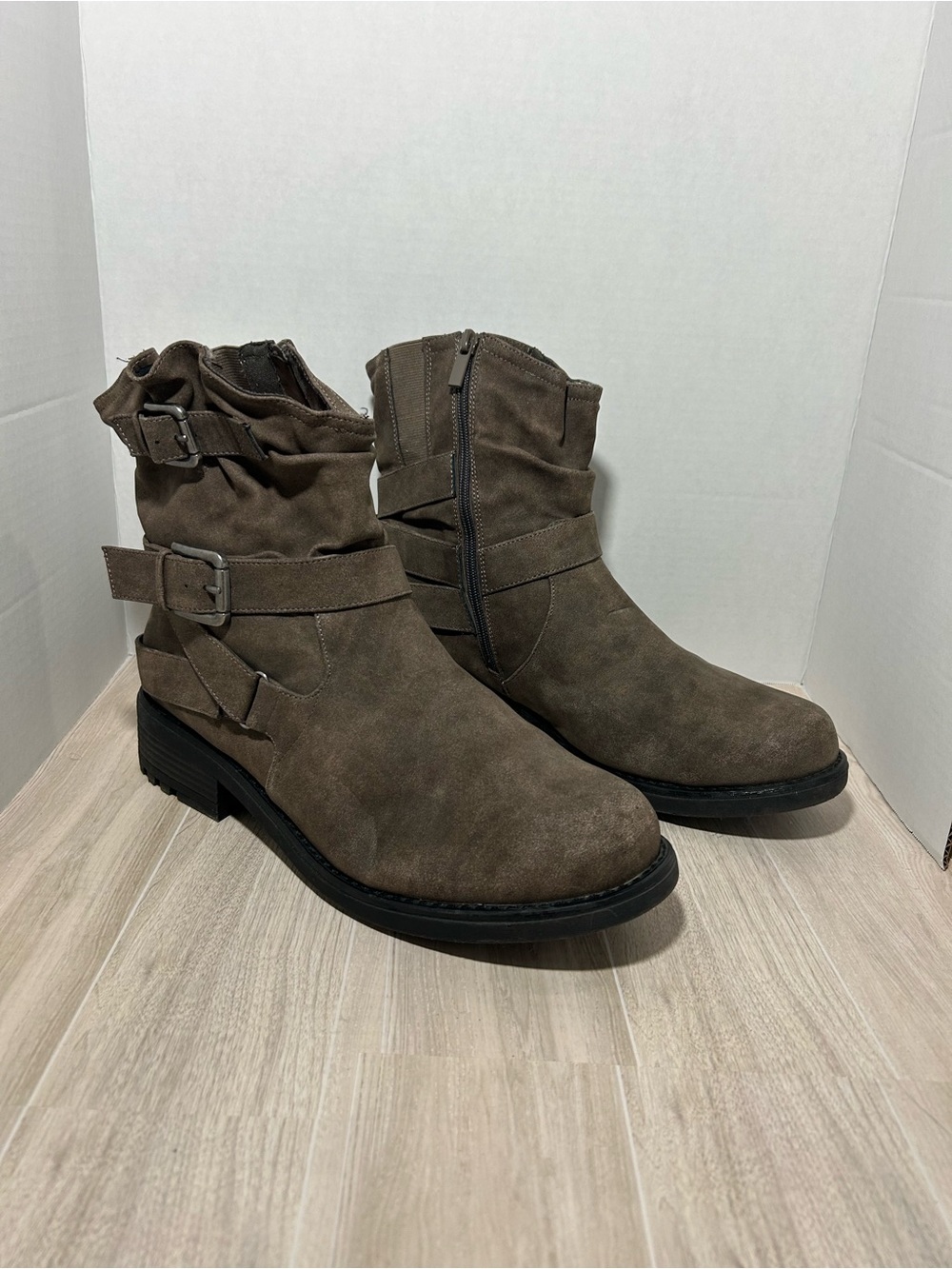 Torrid | Women’s Faux Suede Slouchy Moto Ankle Boots 13WW